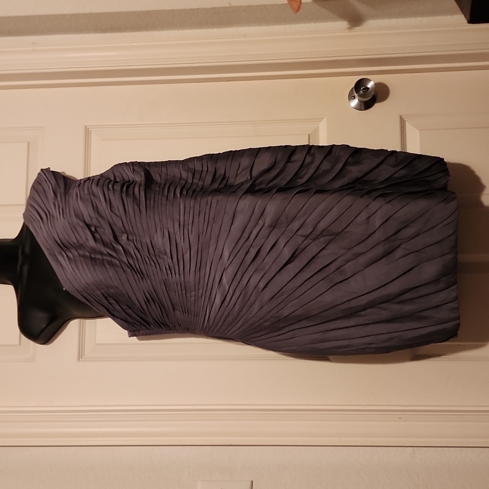 Bari Jay One Shoulder with Diagonal Pleating Dress